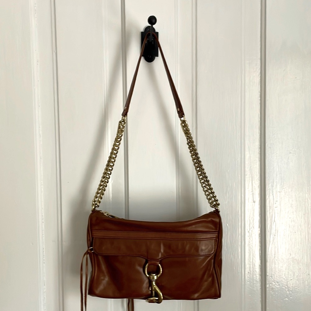 Rebecca Minkoff MAC cognac leather purse clutch